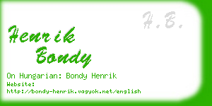 henrik bondy business card